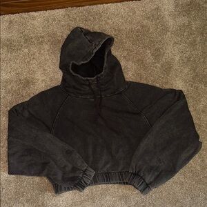 Dark Gray Cropped Hoodie